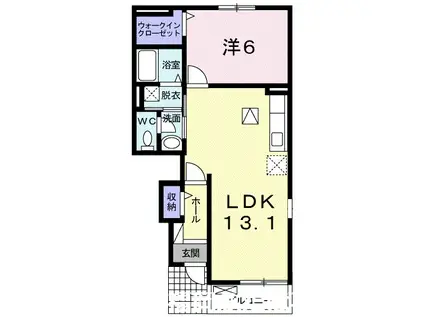 ベルフルールIII(1LDK/1階)の間取り写真