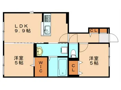 エレガンスプラスII(2LDK/1階)の間取り写真