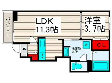 カーサカルロッサ(1LDK/1階)の間取り写真