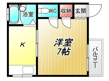 プラザハピネス小若江(ワンルーム/3階)の間取り写真