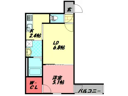 フジパレス守口VII番館(1LDK/2階)の間取り写真