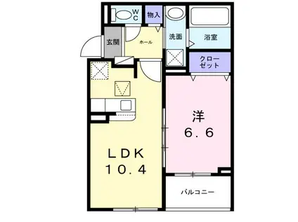 サンロイヤルI(1LDK/1階)の間取り写真