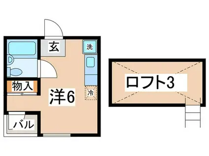 アップルハウス佐野(ワンルーム/2階)の間取り写真
