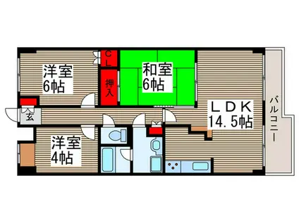 フローレンス清瀬(3LDK/6階)の間取り写真