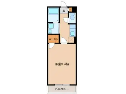 アヴァンセ高砂II(1K/1階)の間取り写真