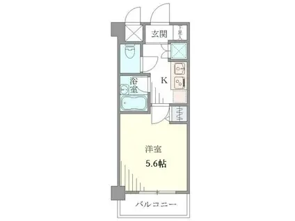 ミリオンガーデン小石川(1K/2階)の間取り写真