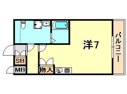 アロハマリーナ(ワンルーム/3階)の間取り写真