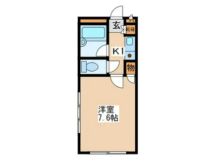 恭和コーポ南台(1K/1階)の間取り写真