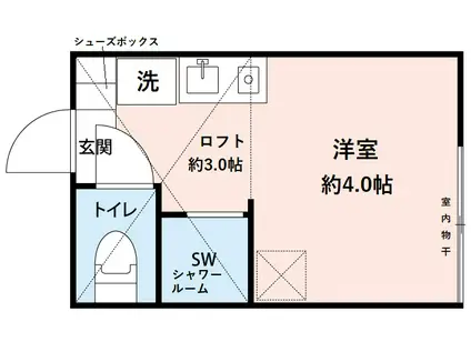 アズール東長崎(ワンルーム/1階)の間取り写真