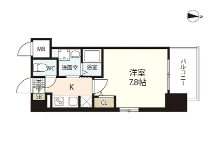 S-RESIDENCE国泰寺町一丁目(1K/12階)の間取り写真