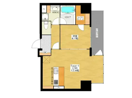 BRAVE常盤町II(1LDK/5階)の間取り写真