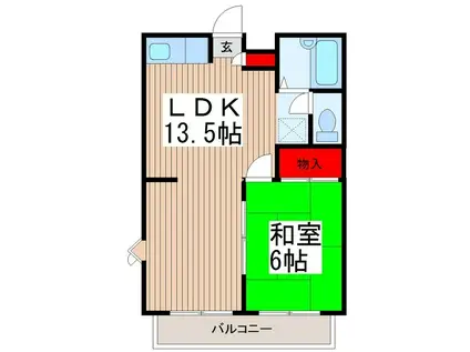 グレースハイム(1LDK/1階)の間取り写真