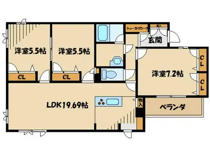 RINJUE ―凛樹―(3LDK/2階)の間取り写真