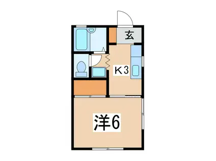 コーポKAZU(1K/2階)の間取り写真