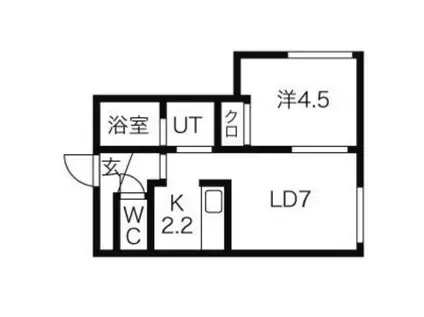 シェリエ平岸(1LDK/1階)の間取り写真