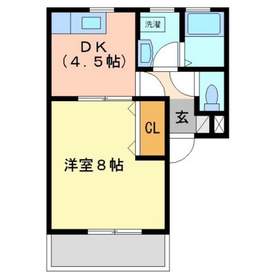 ポテトチップ II(1DK/1階)の間取り写真