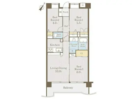 PLENDY東浦和(3LDK/3階)の間取り写真