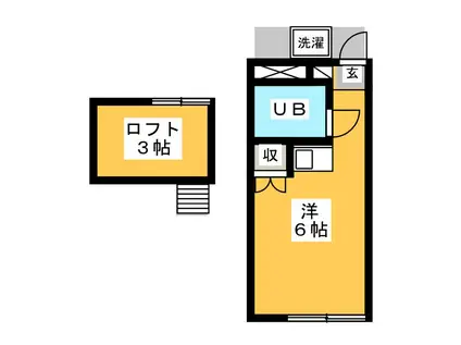 アスパ成城(ワンルーム/2階)の間取り写真