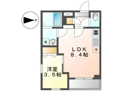 CHERIM志賀本通IIIノース(1LDK/1階)の間取り写真