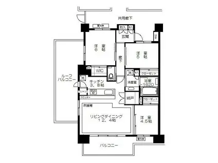 グローリオレジデンス船堀(3SLDK/5階)の間取り写真