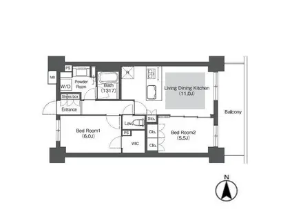 コンフォリア成増グリーンサイド(2LDK/2階)の間取り写真