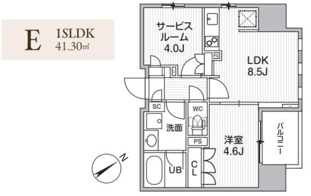 グランエール西日暮里ノース(1SLDK/14階)の間取り写真