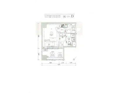 AZEST西川口II(1K/3階)の間取り写真