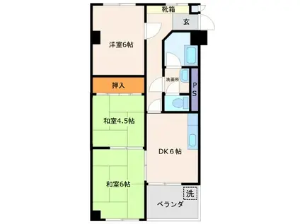 中根ハイツ(3DK/3階)の間取り写真