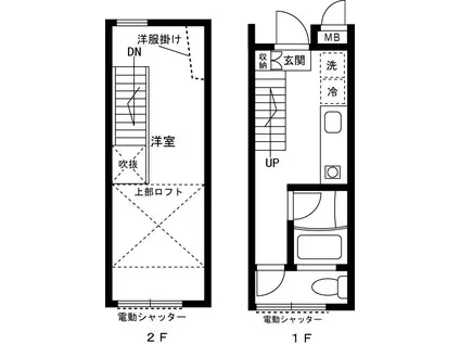 ハウス浅間町(1K/1階)の間取り写真