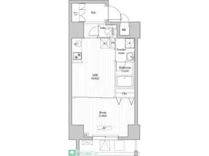 CREATIF押上(1DK/10階)の間取り写真