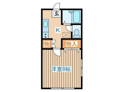 コーポけやき(1K/1階)の間取り写真