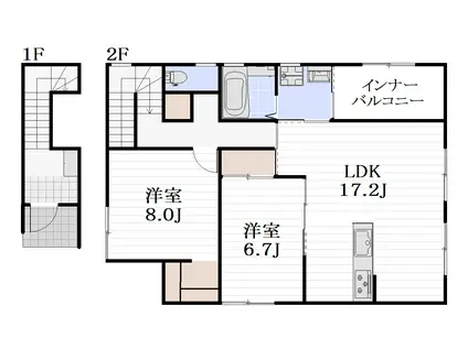 KS倉賀野駅前南館(2LDK/2階)の間取り写真