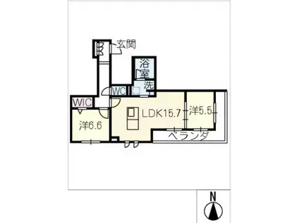 リオリエントグランコート長良(2LDK/3階)の間取り写真