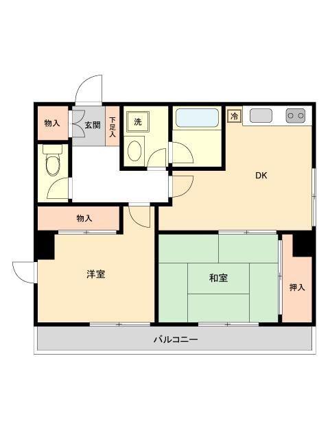 ミール千歳烏山(2DK/7階)の間取り写真
