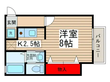 オルティーモC(1K/2階)の間取り写真