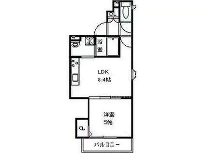 クリエオーレ茨田大宮III(1LDK/2階)の間取り写真