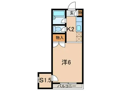 コーポ久保台(1SK/1階)の間取り写真