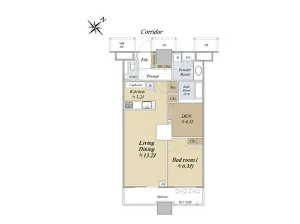 THE TOKYO TOWERS SEA TOWER(1LDK/10階)の間取り写真