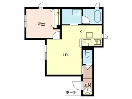 SHAMAISON 小阪(1LDK/1階)の間取り写真