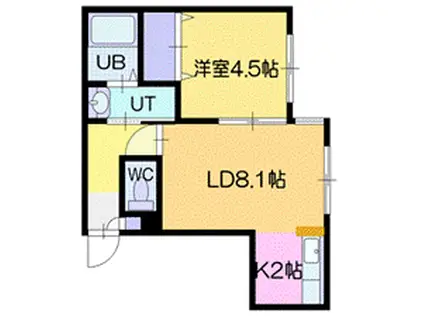 WILL PLACE(1LDK/3階)の間取り写真