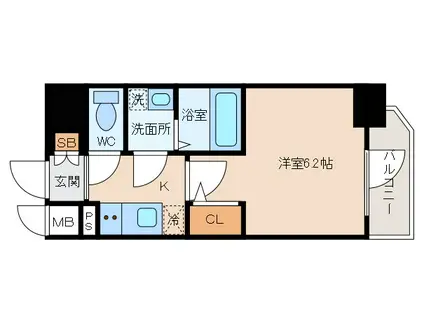 エステムコート新大阪XIIオルティ(1K/12階)の間取り写真