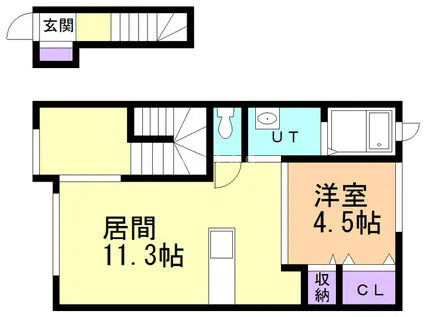 レジデンス青葉C棟(1LDK/2階)の間取り写真