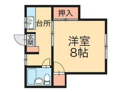 ウッドハウス山田(1K/1階)の間取り写真