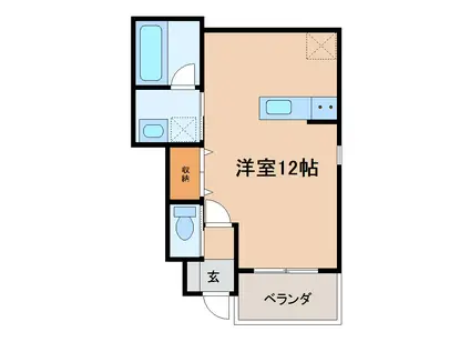 クラウンハイツ紀三井寺II(ワンルーム/1階)の間取り写真