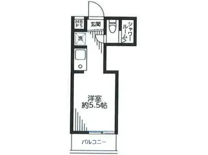 西新宿第2ローヤルコーポ(ワンルーム/1階)の間取り写真