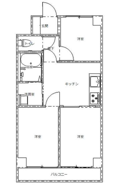 秀和田町レジデンス(3DK/6階)の間取り写真