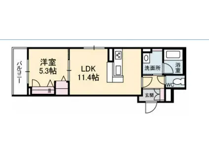 CASA PROSPERA(1LDK/4階)の間取り写真