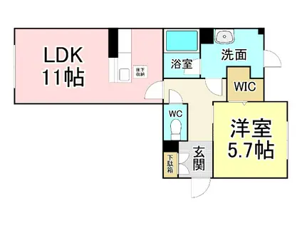 SHAMAISON VIVACE(1LDK/3階)の間取り写真