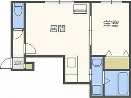 プリマヴェーラ(1DK/3階)の間取り写真