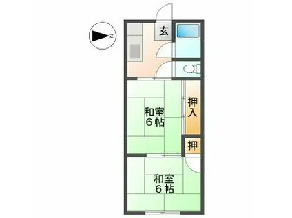 民アパート(2K/2階)の間取り写真